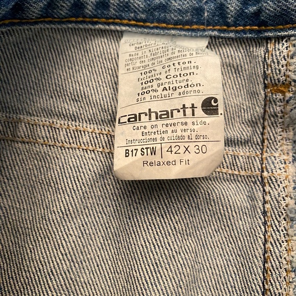 Carhartt Relaxed Fit Men’s Jeans 42x30 Blue Cotton Denim -Med. Wash- New w/ Tags - Picture 7 of 9